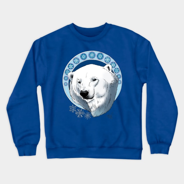 Polar Bear Snowflakes Crewneck Sweatshirt by tigressdragon